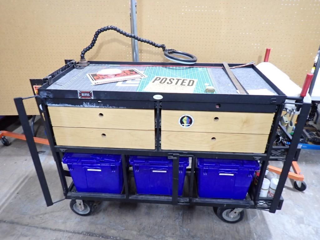 Rolling Utility or Tool Cart with Tools, Tape (on a handy Tape Rack), etc (1 of 11)