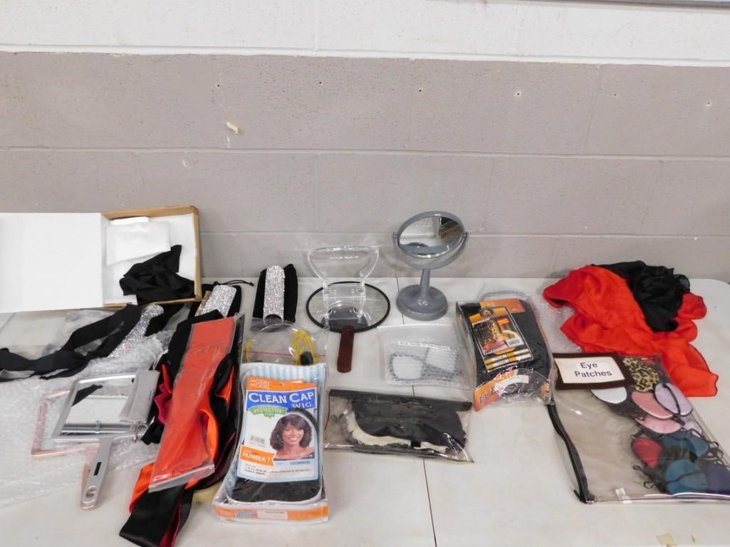 Misc. Movie / TV Show Props including Eye Patches Wigs, Mirrors, etc.: Misc. Movie / TV Show Props including Eye Patches Wigs, Mirrors, etc. May have been used in Movies and/or TV Shows as Props NO COA or Paperwork The consignor worked on multiple movies and TV shows and