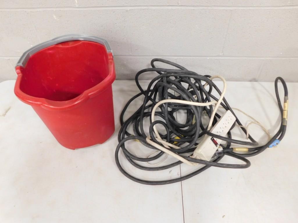 Power Trip and long extension Cord plus a red bucket: Power Trip and long extension Cord plus a red bucket May have been used in Movies and/or TV Shows as Props NO COA or Paperwork The consignor worked on multiple movies and TV shows and this movie or TV