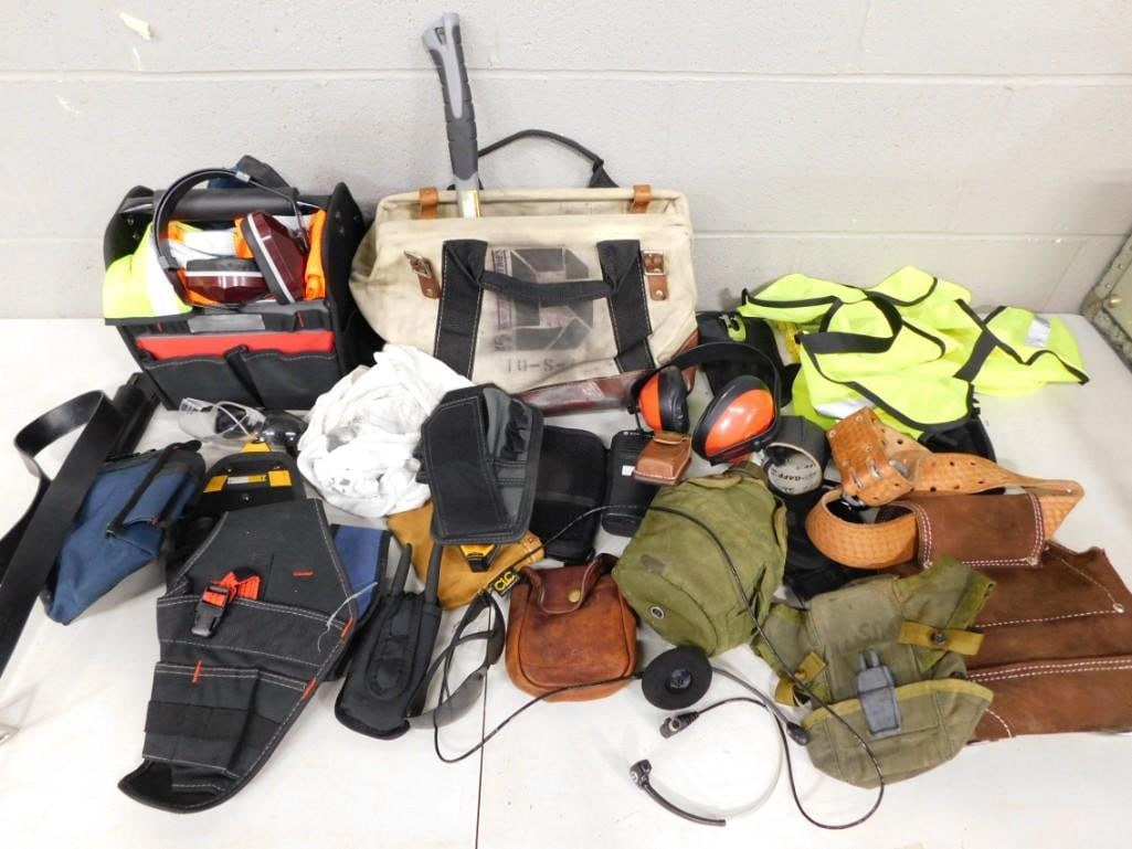 Lot of assorted Bags and Ear Protection, Construction accessories, etc.  Some likely used in Movies (1 of 7)