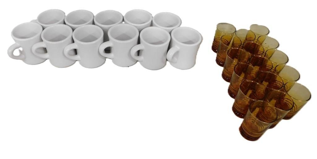Lot of coffee mugs and drinking glasses - likely used in movie and/or TV shows: Lot of coffee mugs and drinking glasses - likely used in movie and/or TV shows NO COA or Paperwork The consignor worked on multiple movies and TV shows and this movie or TV prop lot may have been in a