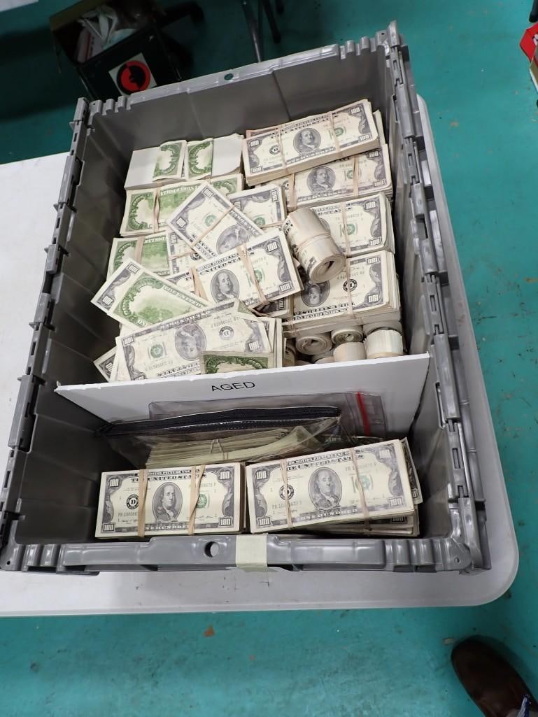 Entire Bin Full of TV and Movie Set Money.  Lots of Stacks and Rolls - assorted (1 of 11)