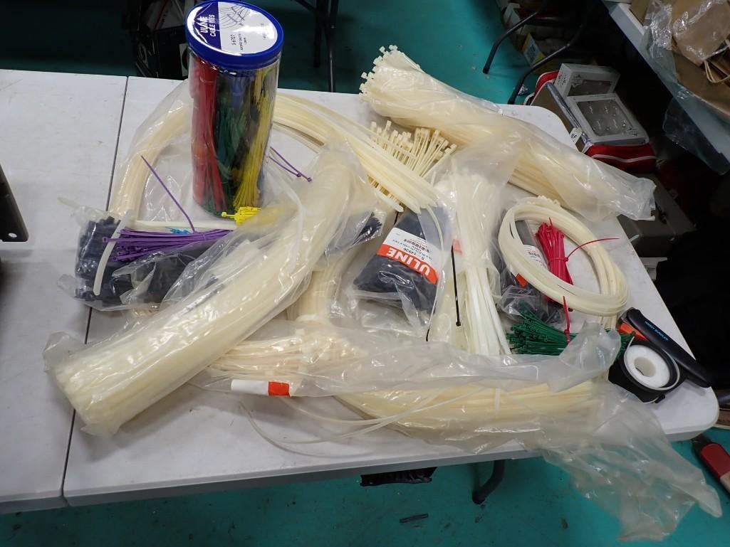 Lot of Assorted Locking Plastic Ties including Heavy Duty, Uline S-5824, Handy Bundler, etc.: Lot of Assorted Locking Plastic Ties including Heavy Duty, Uline S-5824, Handy Bundler, etc. May have been used in Movies and/or TV Shows as Props NO COA or Paperwork The consignor worked on multiple