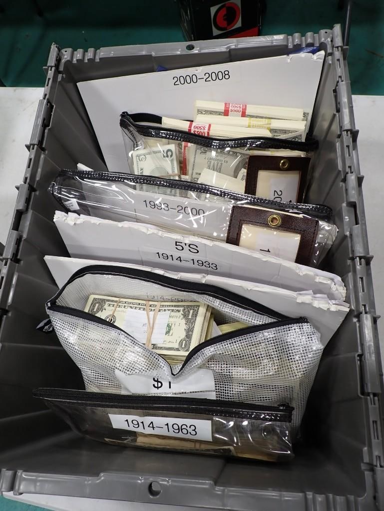 Bin full of TV/Movie Set Prop Money - assorted years, etc.  Lots of stacks (1 of 10)