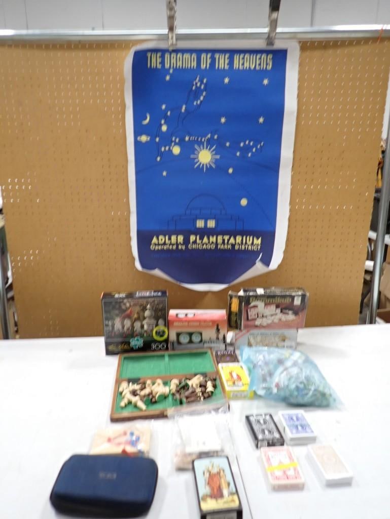 Assorted Game Lot including Tarot Cards, Playing Cards, Chess Set, Puzzle, Rummikub, etc. (1 of 9)