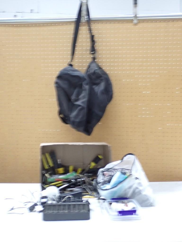 Lot of Assorted Tools, Cords, Bag, Milwaukee Tools Hole Dozers, etc (1 of 9)