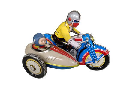 Motorcycle Racer Wind Up Tin Toy: Motorcycle Racer Wind Up Tin Toy  All pictures are considered part of the description and should be examined carefully by bidders.  Live Auctioneers is now offering Live Shipping through them. This is