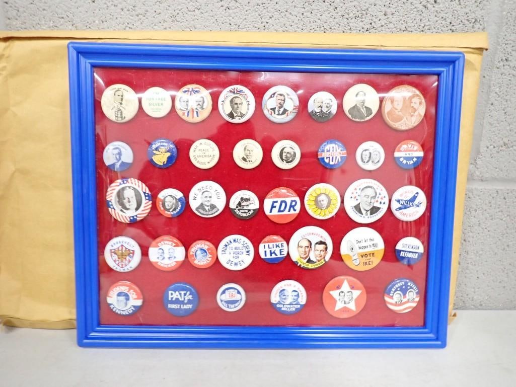 1970s Reproduction Political Buttons incl Truman was Screwy to Build a Porch for Dewey, Roosevelt Co (1 of 8)