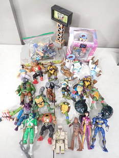 Lot of Action Figures and Toys incl Teenage Mutant Ninja Turtles, Star Wars Chewbacca,: Lot of Action Figures and Toys incl Teenage Mutant Ninja Turtles, Star Wars Chewbacca, etc for Parts or repair Condition:&#160; these have condition issues incl missing heads, missing arms and/or legs