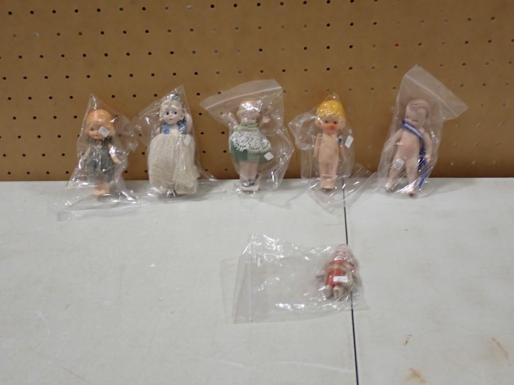 Vintage Mini Porcelain, Bisque and Composition Dolls - some reproductions, Kewpie types, etc. (1 of 8)