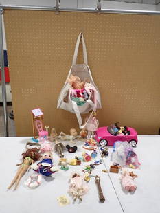 Toy / Doll / Accessories Lot including Barbie Convertible, Precious Moments, Walt Disney, etc: Toy / Doll / Accessories Lot including Barbie Convertible, Precious Moments, Walt Disney, etc All pictures are considered part of the description and should be examined carefully by bidders. Live Auct
