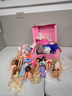 Lot of Doll Parts, Accessories, Case, Clothes, Heads, Including Barbie, etc.: Lot of Doll Parts, Accessories, Case, Clothes, Heads, Including Barbie, etc. All pictures are considered part of the description and should be examined carefully by bidders. Live Auctioneers is now of
