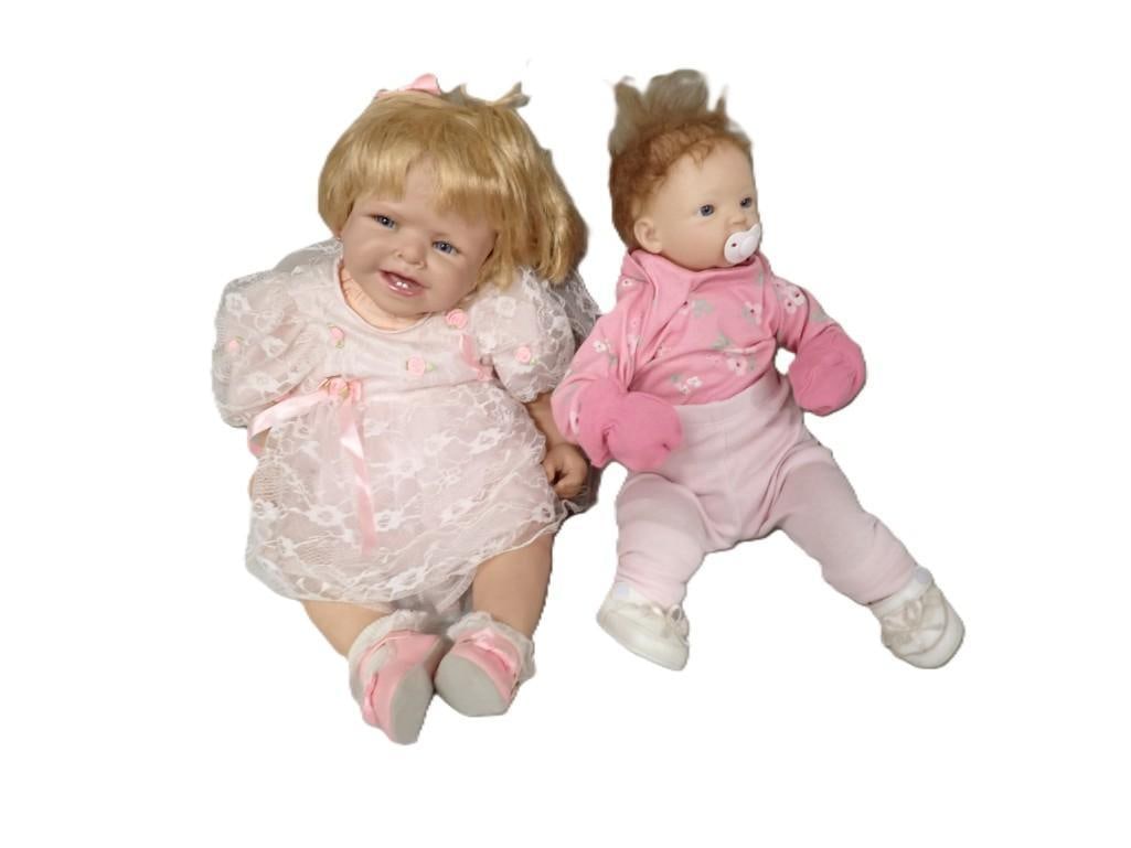 2 Ashton Drake So Truly Real 24" Breast Cancer Doll and Baby with Pacifier: 2 Ashton Drake So Truly Real 24" Breast Cancer Doll and Baby with Pacifier All pictures are considered part of the description and should be examined carefully by bidders. Live Auctioneers is now 