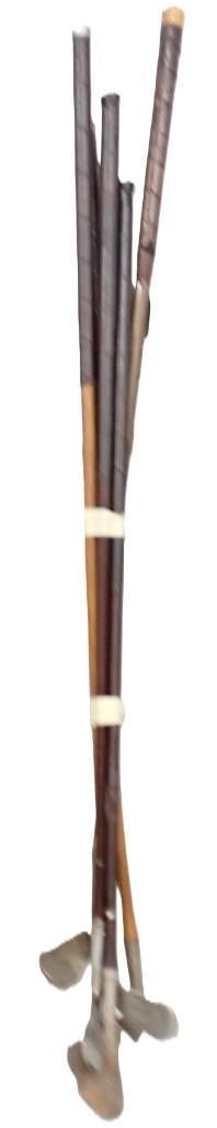5 Antique or Vintage Wooden Shaft Golf Clubs: 5 Antique or Vintage Wooden Shaft Golf Clubs All pictures are considered part of the description and should be examined carefully by bidders. Live Auctioneers is now offering Live Shipping through the