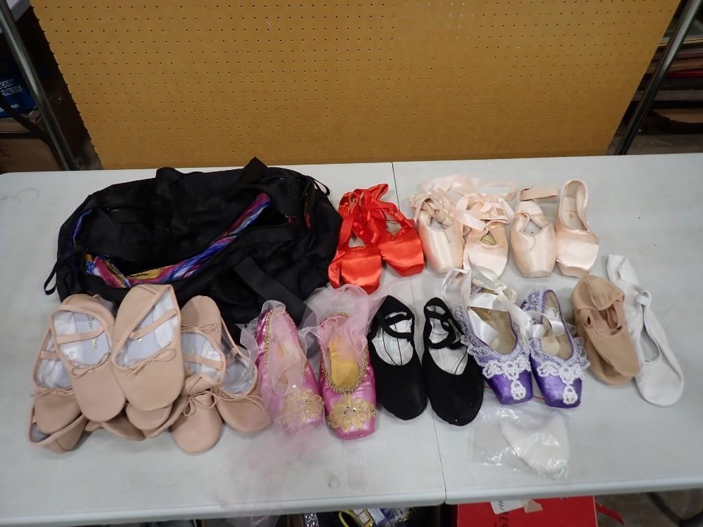 Dance Shoes, Ballet Flats, Etc in a Duffle Bag: Large lot of Dance Shoes, Ballet Flats, Etc in a Duffle Bag NO COA or Paperwork The consignor worked on multiple movies and TV shows and this lot may have been in any of the following: Empire, Zo