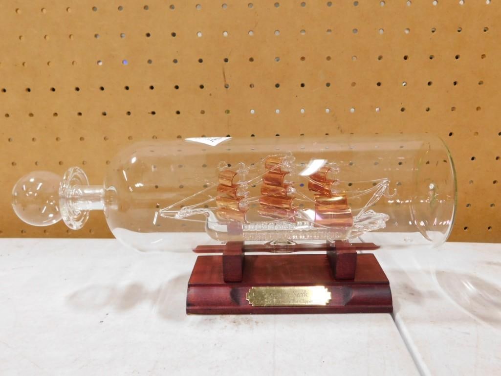 Blown Glass Cutty Sark Ship in a Bottle (1 of 7)
