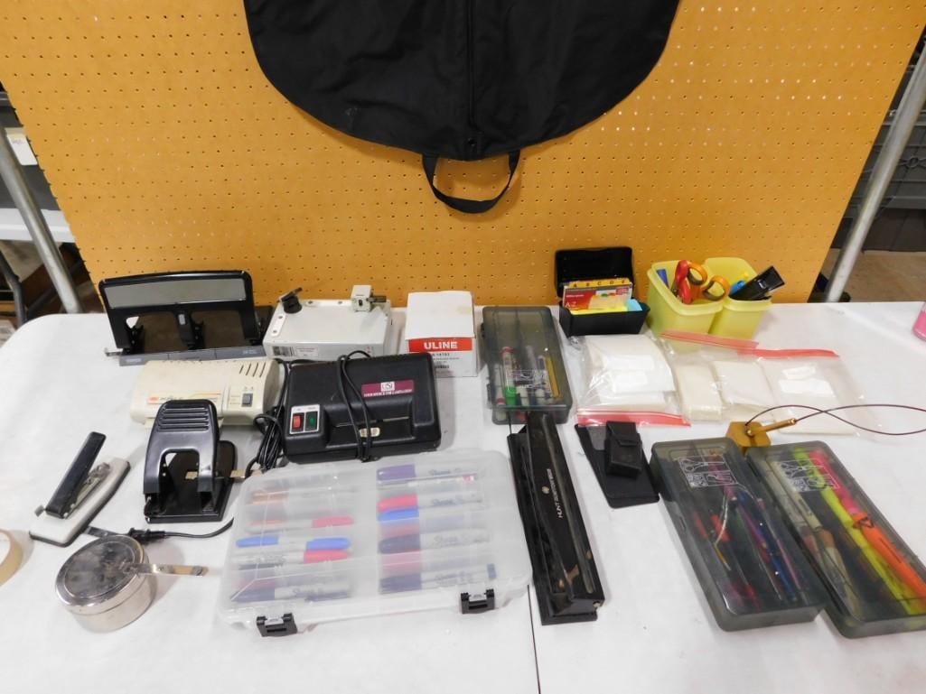 Lot of Office Supplies incl Hole Punches, Markers, Scissors, Etc (1 of 8)