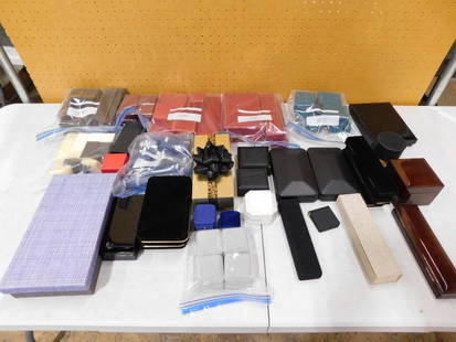 Lot of EMPTY Jewelry Boxes TV or Movie Show Props: Lot of EMPTY Jewelry Boxes TV or Movie Show Props .&#160; Ring boxes, necklace boxes, etc.  NO COA or Paperwork The consignor worked on multiple movies and TV shows and this lot may have been in any o