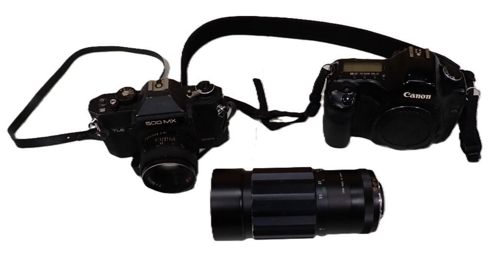 Camera Lot including Canon EOS, Sears TLS 500 MX and a Zoom Lens (1 of 8)
