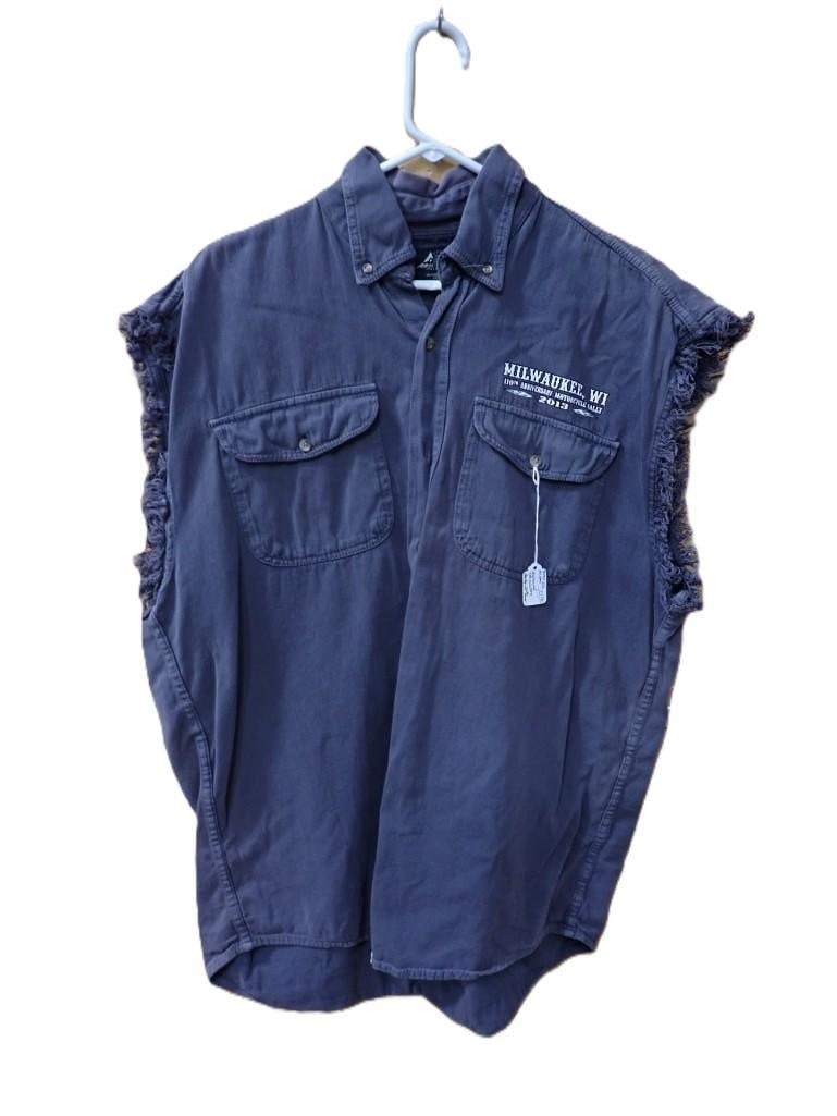 Sleeveless Revolution Denim Biker Jacket Size 3XL 110th Anniversary Motorcycle Rally Milwaukee WI (1 of 3)
