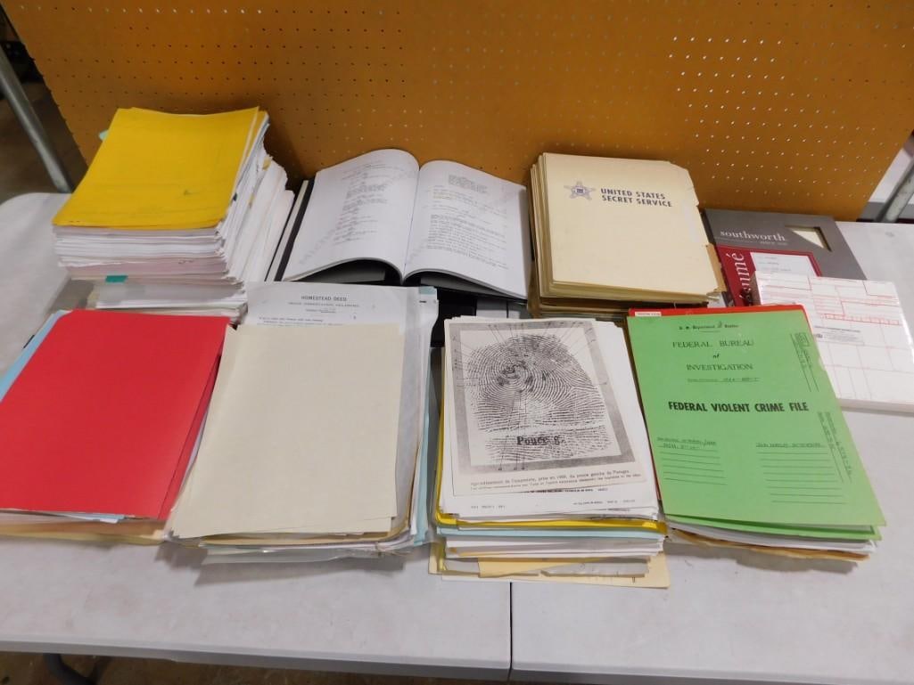 TV or Movie Prop Ephemera incl Prop Crime Files, Etc: TV or Movie Prop Ephemera incl Prop Crime Files, Etc NO COA or Paperwork The consignor worked on multiple movies and TV shows and this lot may have been in any of the following: Empire, Zoobiquity, Lo