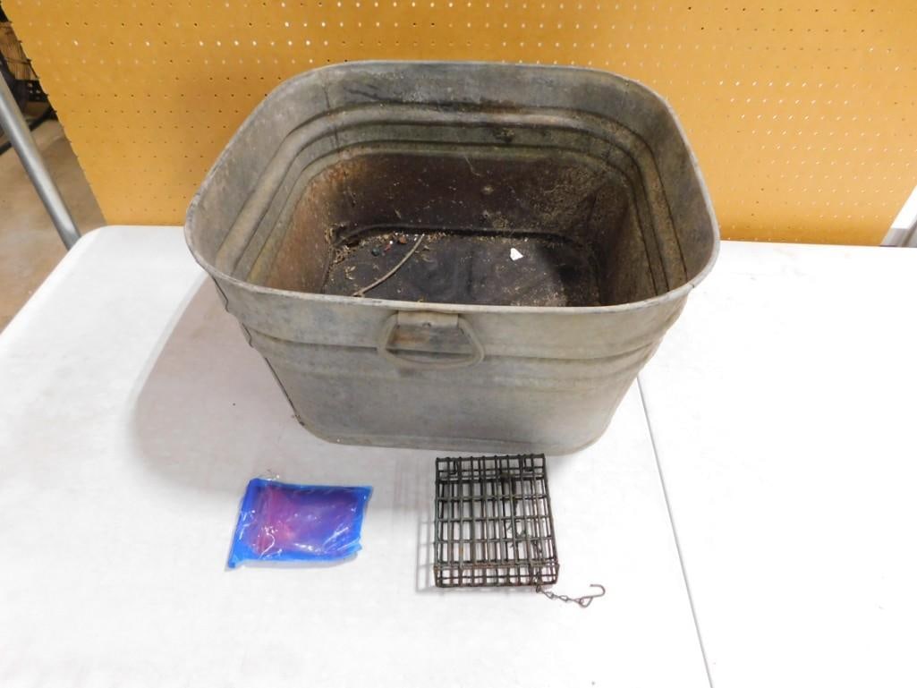 Vintage Galvanized Metal Wash Tub, Etc: Vintage Galvanized Metal Wash Tub, Etc NO COA or Paperwork The consignor worked on multiple movies and TV shows and this lot may have been in any of the following: Empire, Zoobiquity, Love is a 4 Lett