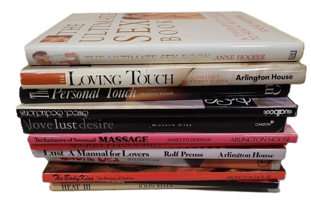 Lot of Adult books mostly hard cover including The Ultimate Sex Book - Anne Hooper, Love Lust Desire (1 of 4)