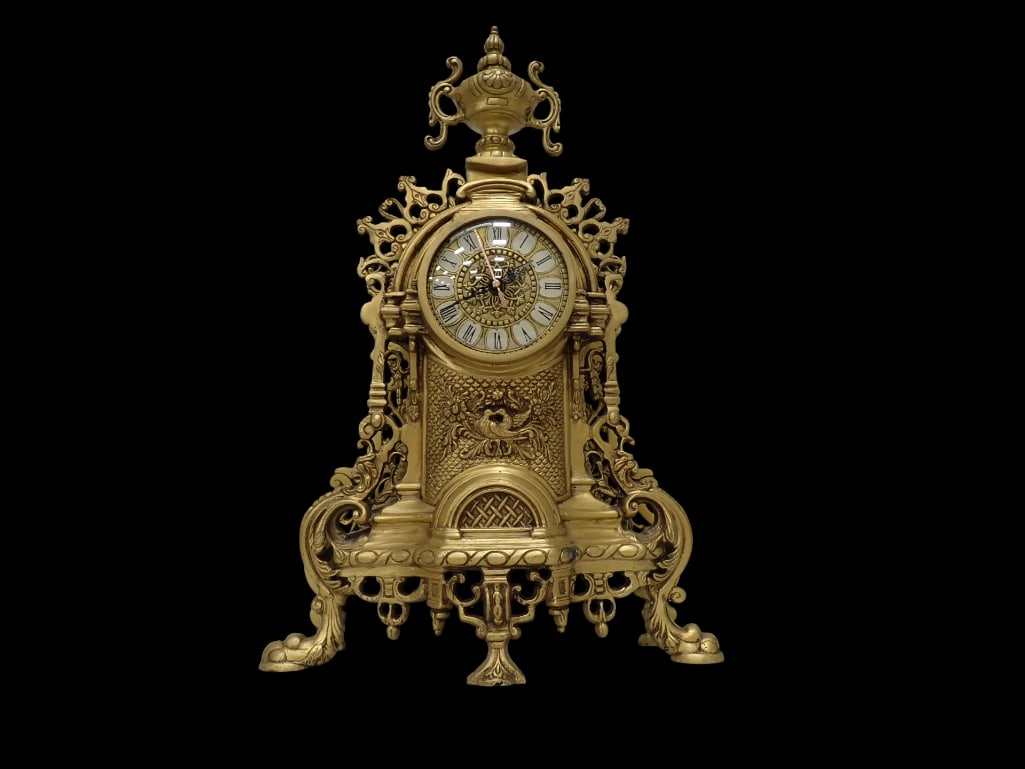 Ornate Bronze or Brass Mantle Clock Works (1 of 11)