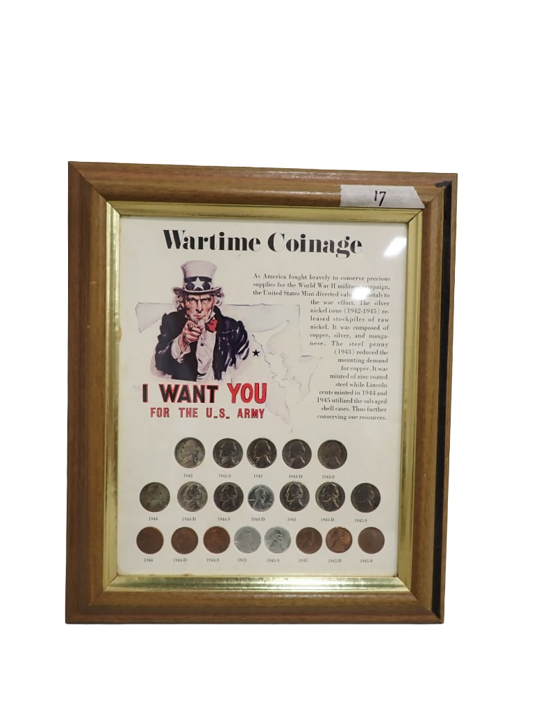 Framed Wartime Coin Collection (1 of 4)