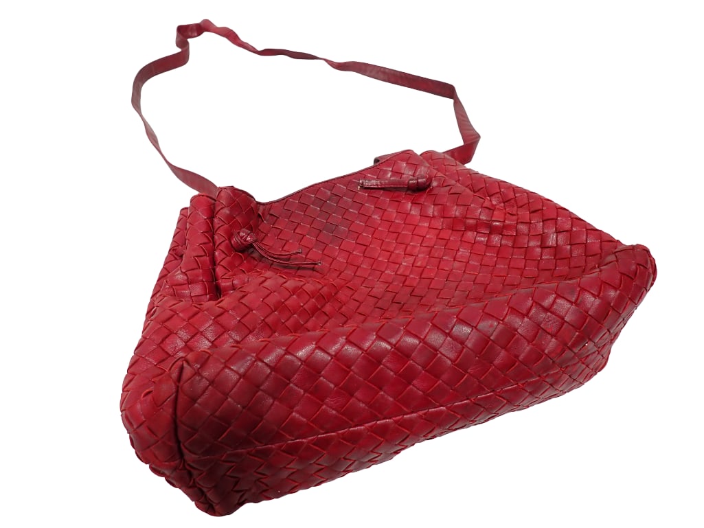 Authentic Bottega Veneta Red Weave Purse Vintage Handbag (1 of 10)