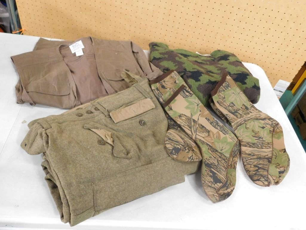 Vintage Hunting Clothing incl Vest, Wool Pants, Winchester Sweater, Rebark Boot Inserts (1 of 6)