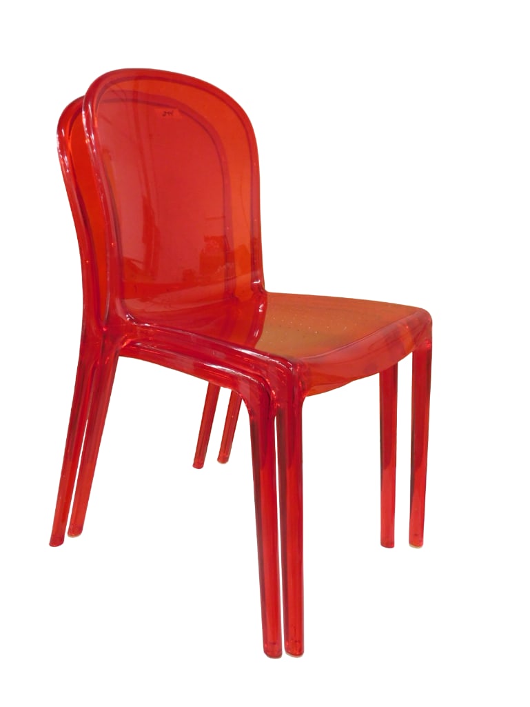Set of 2 Acrylic Red Ghost Chairs (1 of 10)