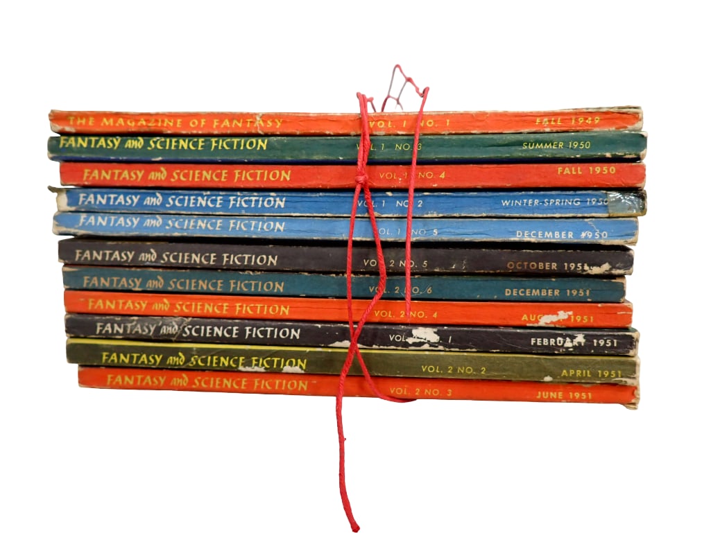 Magazine of Science and Fantasy 1949, 1950, 1951 Lot of 11 Issues: Magazine of Science and Fantasy 1949, 1950, 1951 Lot of 11 Issues All pictures are considered part of the description and should be examined carefully by bidders. Live Auctioneers is now offering Live