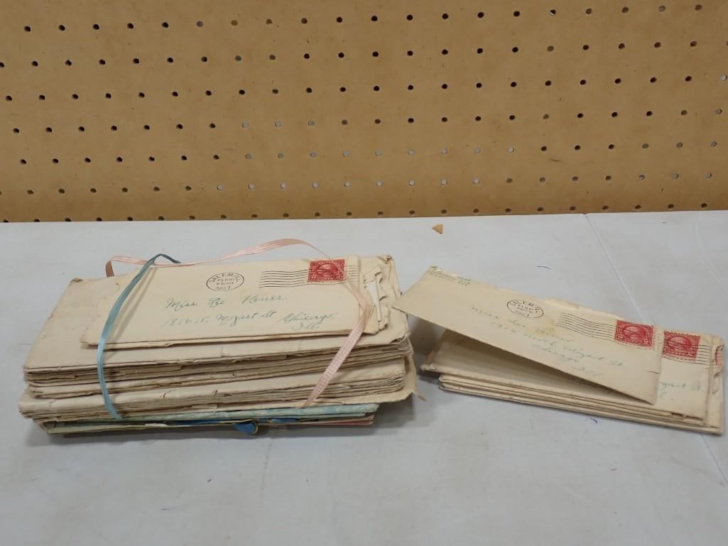 Stack of 1920s Love Letters Old Ephemera Lot Approx 50 pcs: Lot of Vintage 1920s Love Letters Old Ephemera Lot Approx 50 pcs All pictures are considered part of the description and should be examined carefully by bidders. Live Auctioneers is now offering Live 