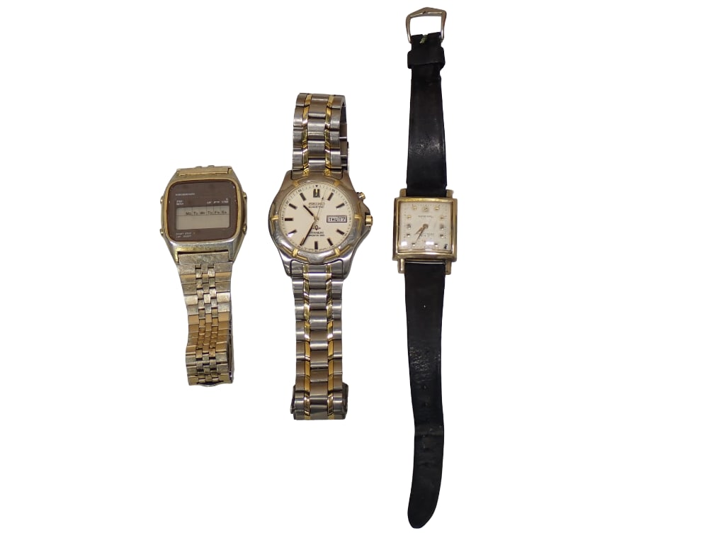 Vintage Men's Watches incl Admiral, Seiko A127 Digital, and Seiko Kinetic Titanium (1 of 5)