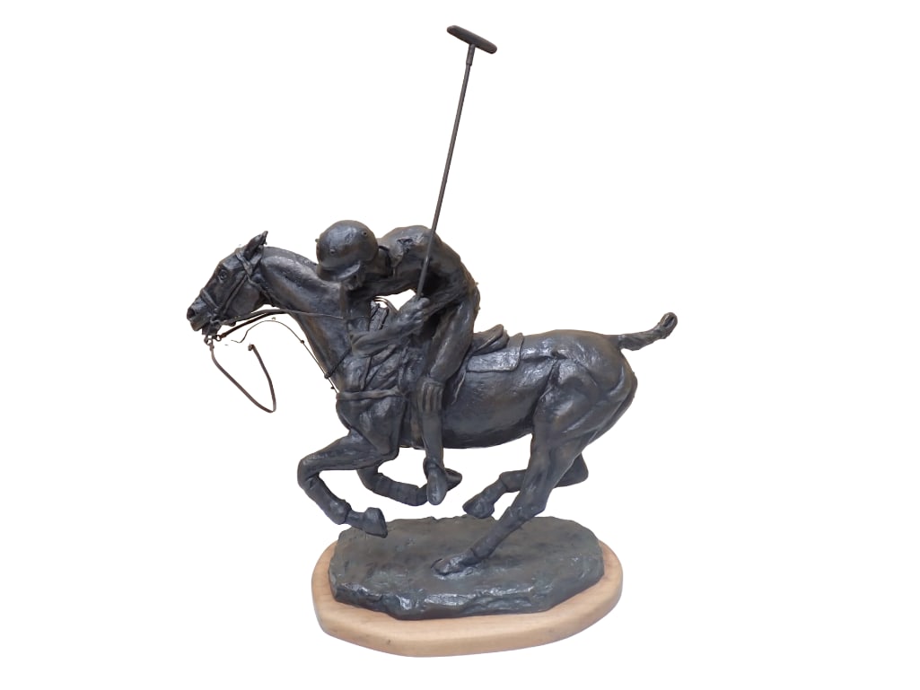 Thomas Holland Bronze Statue of Polo Player 1977 Numbered 1/35 (1 of 12)