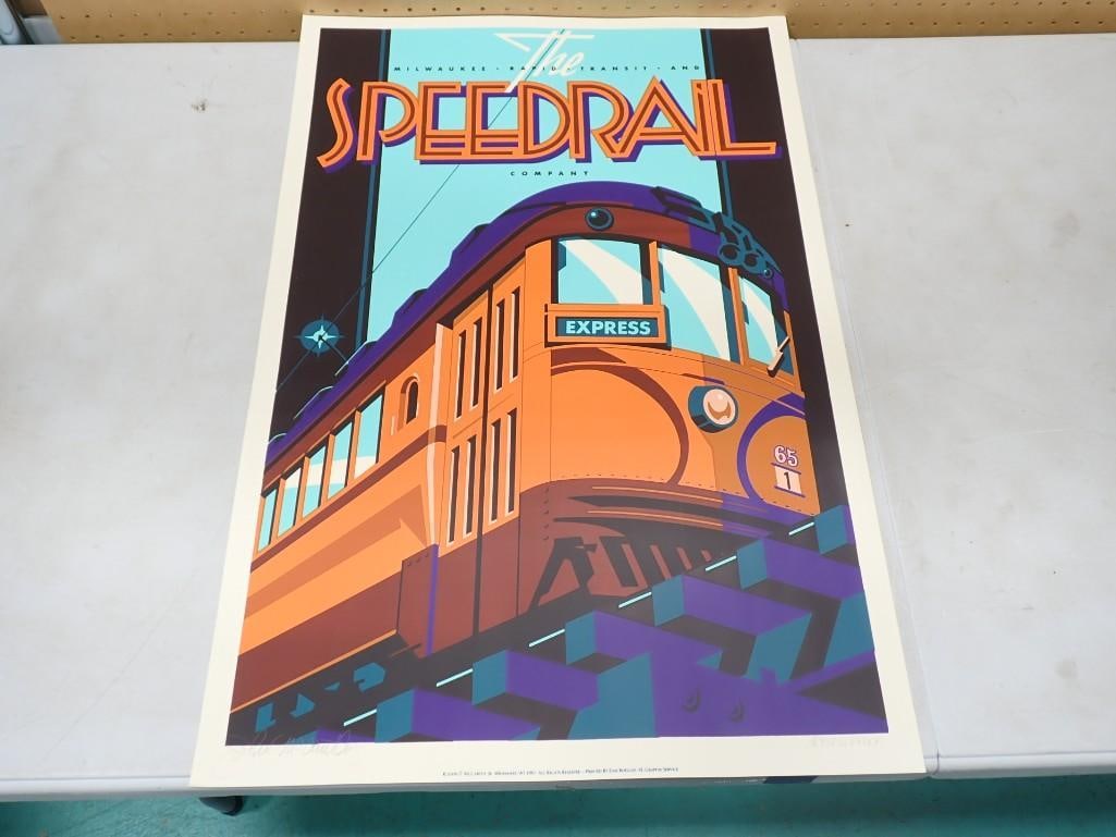Vintage Poster The Speedrail Milwaukee John T McCarthy Jr. Signed and Numbered (1 of 8)