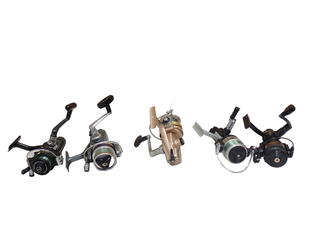 Lot of 5 Vintage Fishing Reels incl Mitchell 4430, Shimano X-2000, and More: Lot of 5 Vintage Fishing Reels incl Mitchell 4430, Shimano X-2000, and More All pictures are considered part of the description and should be examined carefully by bidders. Live Auctioneers is now o