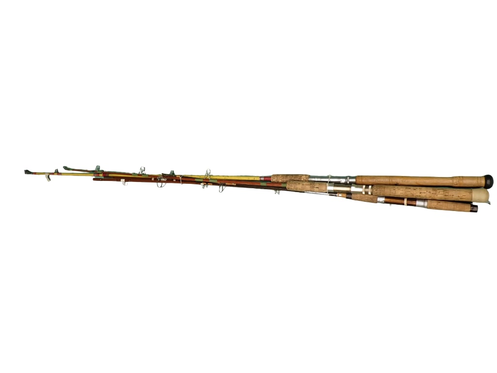 Lot of 4 Vintage Fishing Poles: Lot of 4 Vintage Fishing Poles All pictures are considered part of the description and should be examined carefully by bidders. Live Auctioneers is now offering Live Shipping through them. This is an 