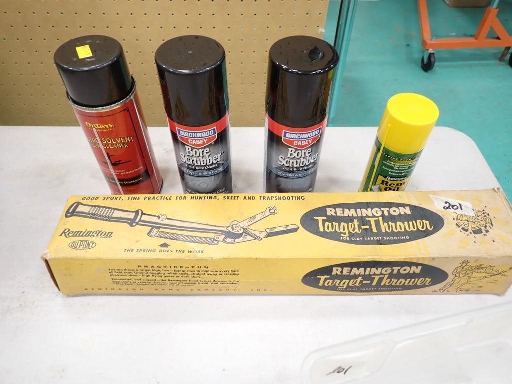 Remington Target Thrower and Gun Cleaners: Remington Target Thrower and Gun Cleaners All pictures are considered part of the description and should be examined carefully by bidders. Live Auctioneers is now offering Live Shipping through them