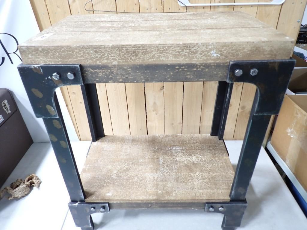 Industrial Look Side or Accent Table 13" x22" x 27" Tall: Industrial Look Side or Accent Table 13" x22" x 27" Tall All pictures are considered part of the description and should be examined carefully by bidders. Live Auctioneers is now offering L