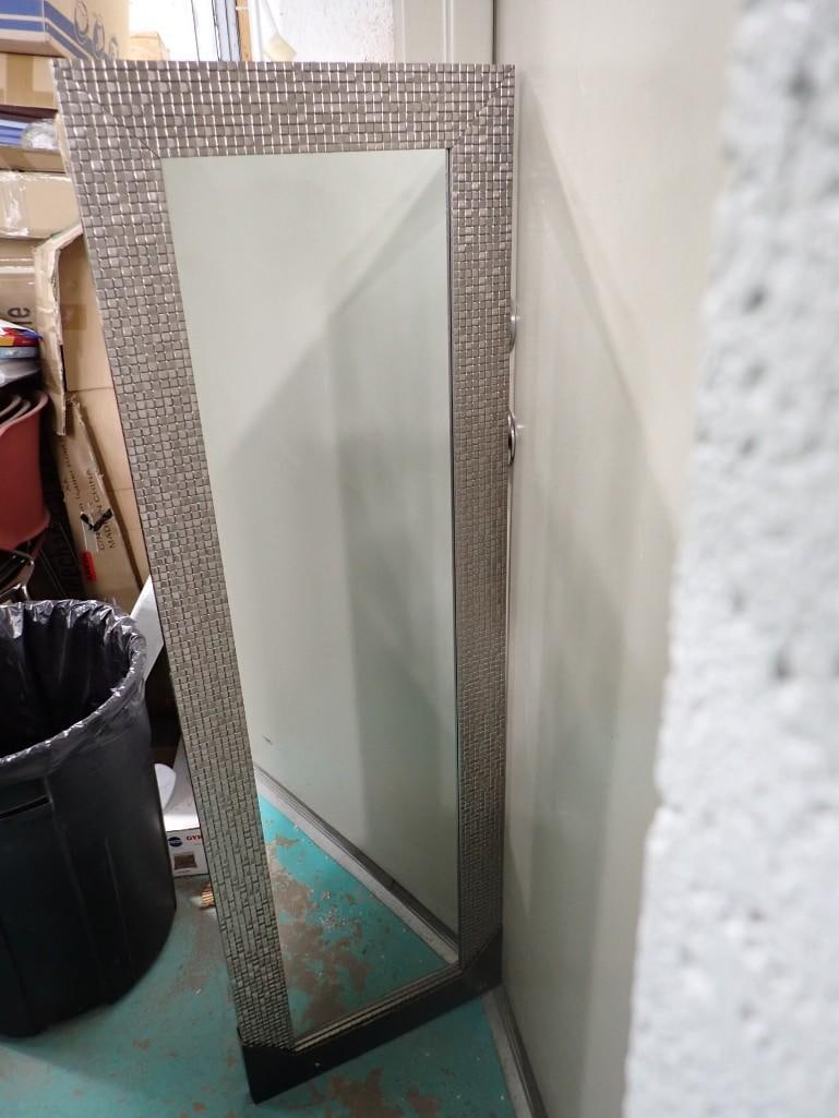 Silver Tiled Full Length Mirror 17"x53" Bed Bath and Beyond has Wrapping on it (1 of 7)