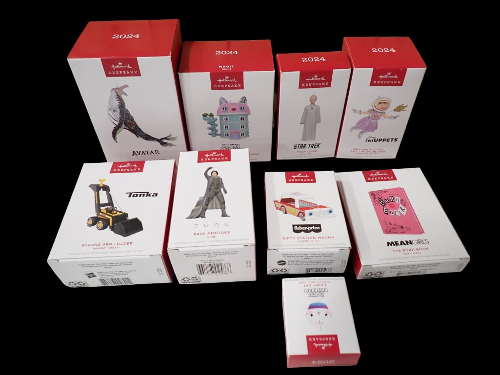 Lot of 9 New 2024 Hallmark Keepsake Ornaments incl Star Trek, The Muppets, (1 of 6)