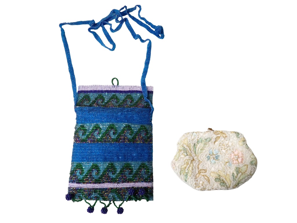 Finely Beaded Handbags, Blue has Long Strap and is 5"x6": Finely Beaded Handbags, Blue has Long Strap and is 5"x6" All pictures are considered part of the description and should be examined carefully by bidders. Live Auctioneers is now offering Liv