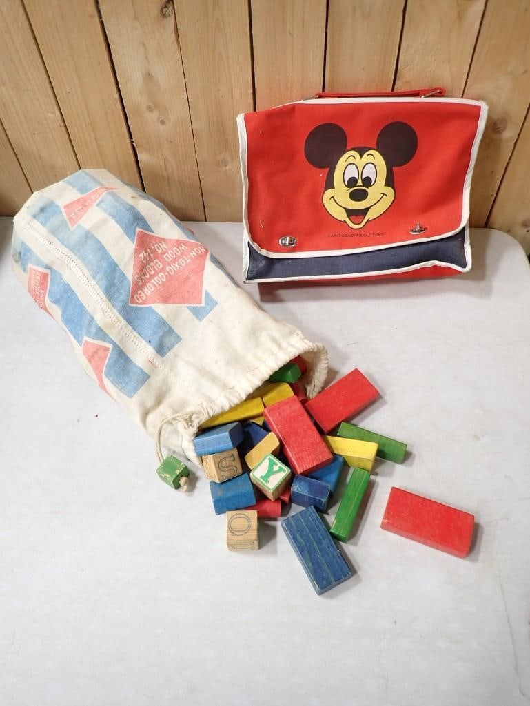 Little Learners Wooden Blocks and Mickey Mouse Book Bag (1 of 6)