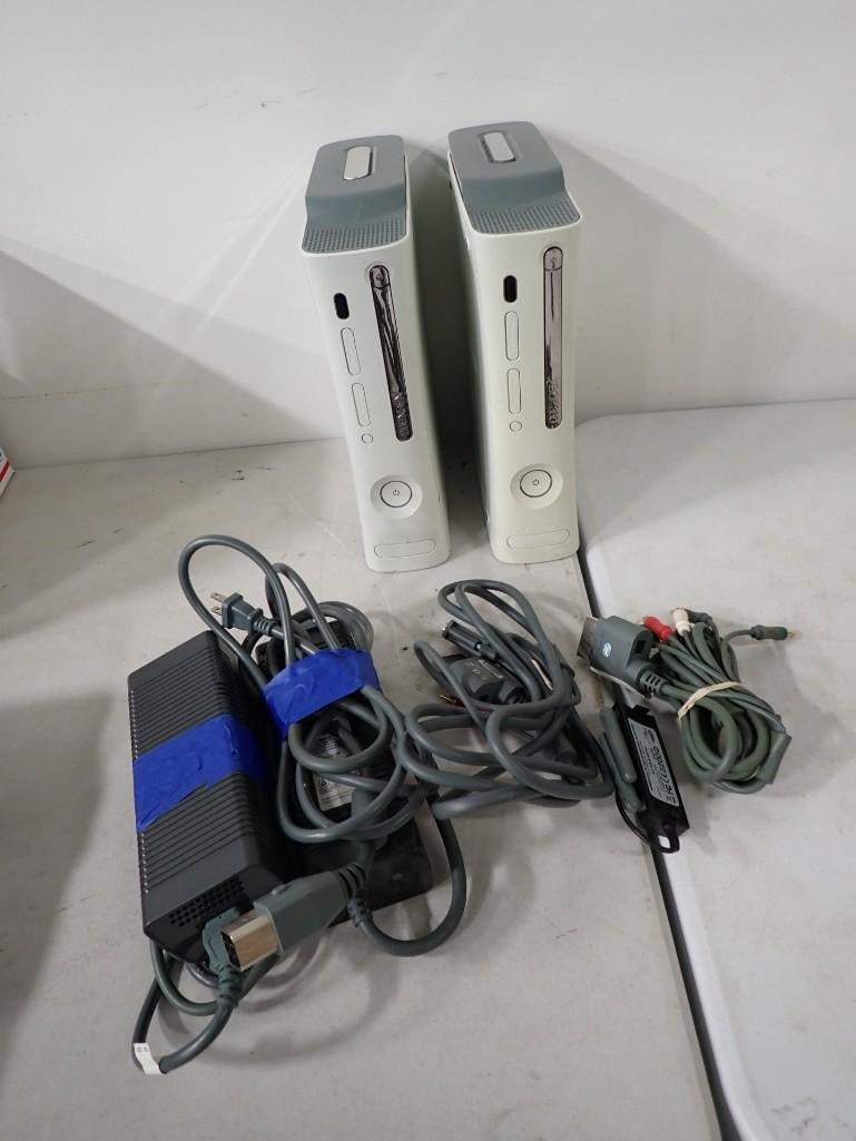 Lot of 2 Xbox 360 White As Is Untested with Cords (1 of 5)