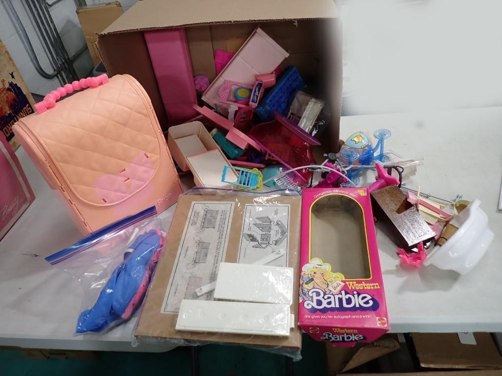 Huge Lot of Barbie and Fashion Doll Furniture, House Accessories, Etc incl Some Vintage: Huge Lot of Barbie and Fashion Doll Furniture, House Accessories, Etc incl Some Vintage All pictures are considered part of the description and should be examined carefully by bidders. Live Auctioneer