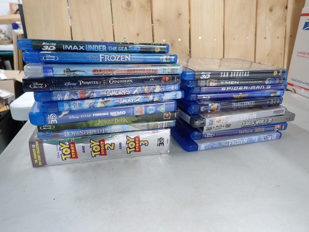 Lot of 20+ BluRay Kids Movies incl Frozen, Smurfs, Nemo, Jungle Book, Toy Story 2, (1 of 4)