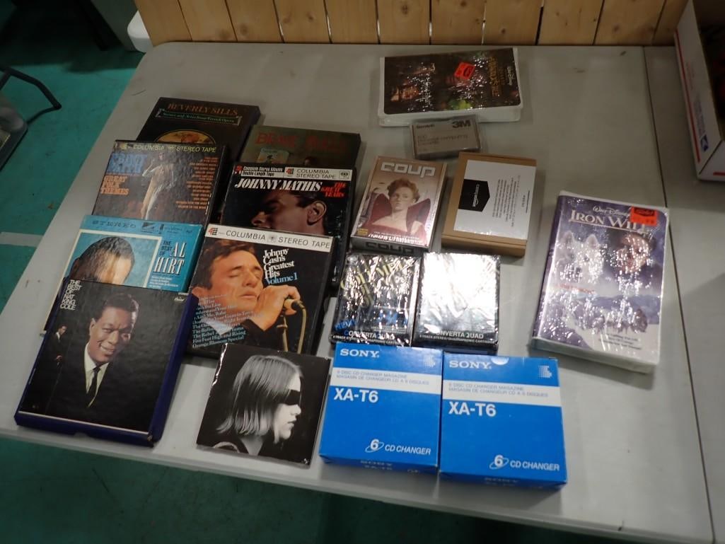 Mixed Lot of 4 Track Johnny Cash, Nat King Cole, 2 Sealed VHS Movies, and More (1 of 8)