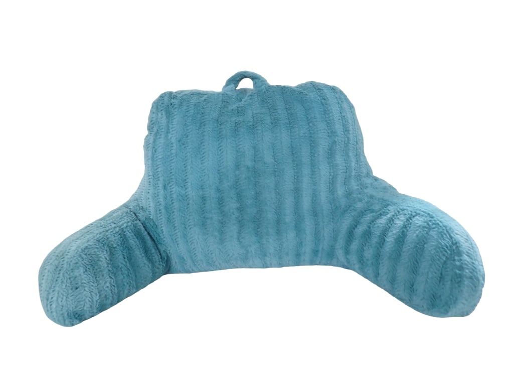 Seafoam Green Blue Faux Shearling Bed Back Rest Pillow: Seafoam Green Blue Faux Shearling Bed Back Rest Pillow All pictures are considered part of the description and should be examined carefully by bidders. Live Auctioneers is now offering Live Shipping